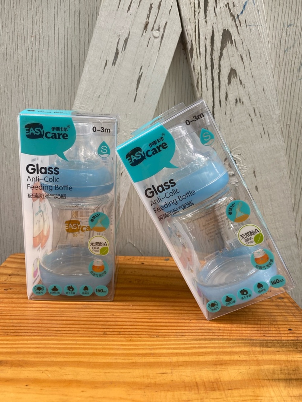 EASYcare Glass Anti-Colic Feeding Bottle - Light Blue - Picture 2 of 3